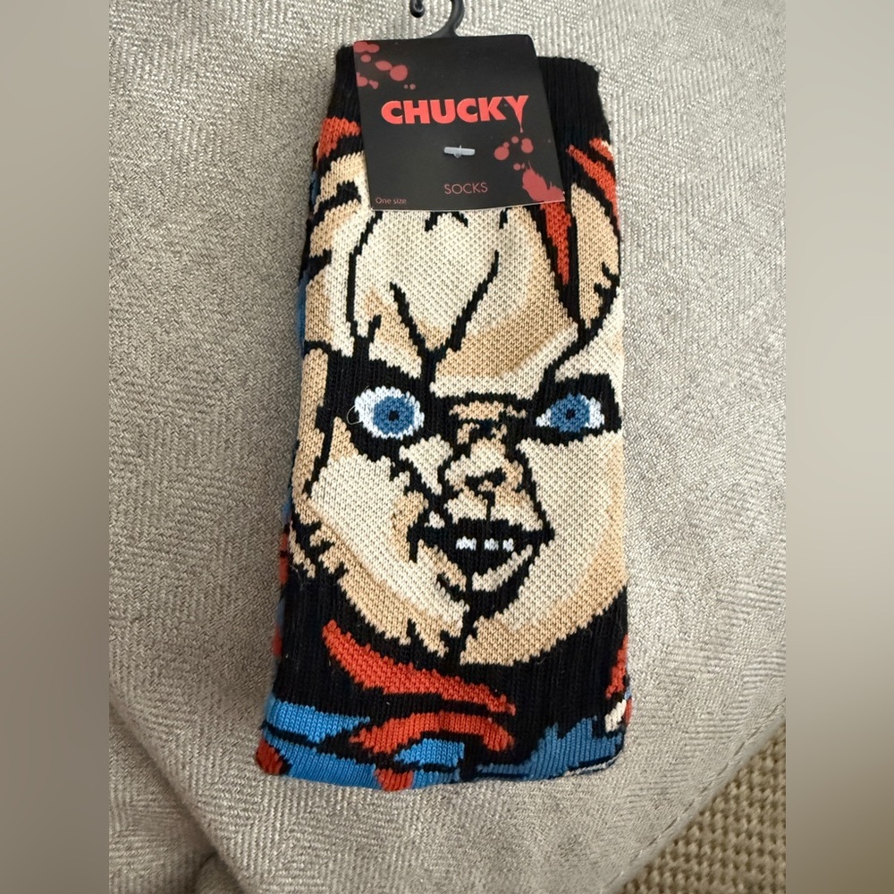 Ripple Junction Horror Graphic Socks - Black and Blue